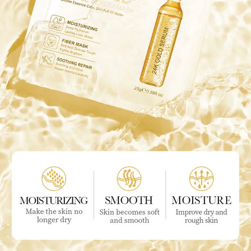 24K Gold Glow Face Mask Set — Vitamin C & Hyaluronic Acid Firming Treatment (15pc)ing Firming Hydrating Face Mask Facial Skin Care